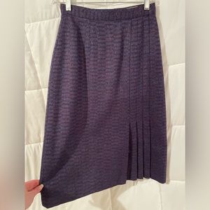 Vintage 70’s Peabody House purple high waisted wool midi skirt w/ pleats sz 3/4